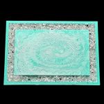 Green Eco Resin Vanity Tray with Glass Border