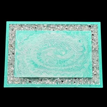 Green Eco Resin Vanity Tray with Glass Border