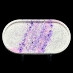 White and Purple Eco Resin Vanity Tray