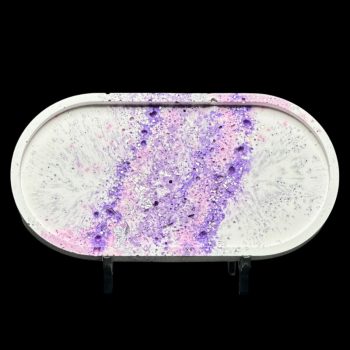 White and Purple Eco Resin Vanity Tray