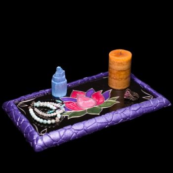 Lotus Blossom Stone Edge Vanity Tray