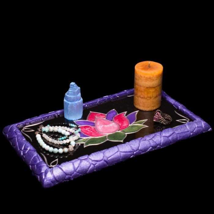 Lotus Blossom Stone Edge Vanity Tray