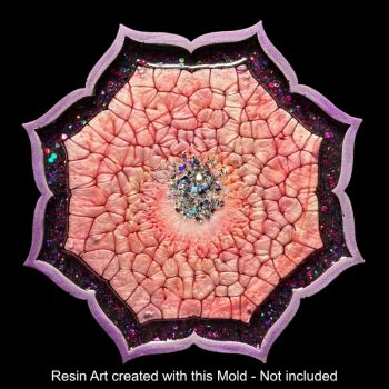 8 inch Glossy Flower Border Tray by Crystal Resin Art