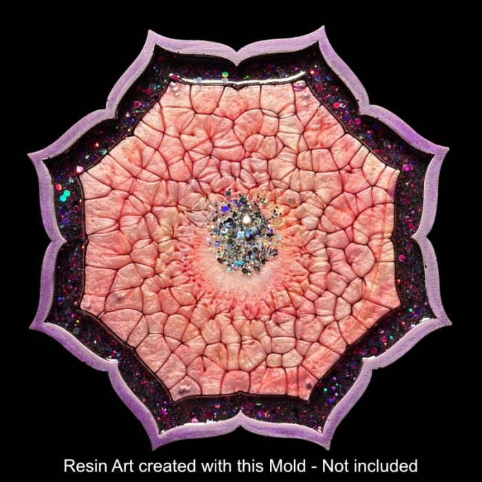 8 inch Glossy Flower Border Tray by Crystal Resin Art