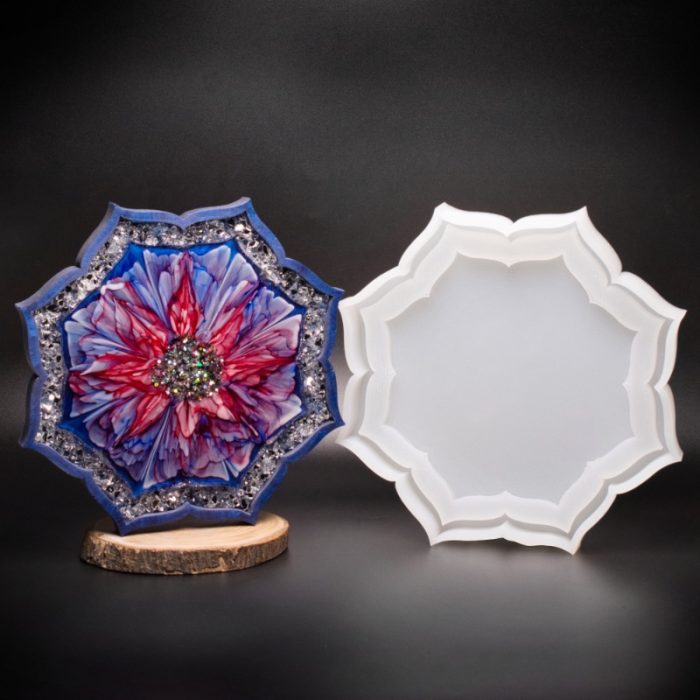 8 inch Glossy Flower Border Tray Mold