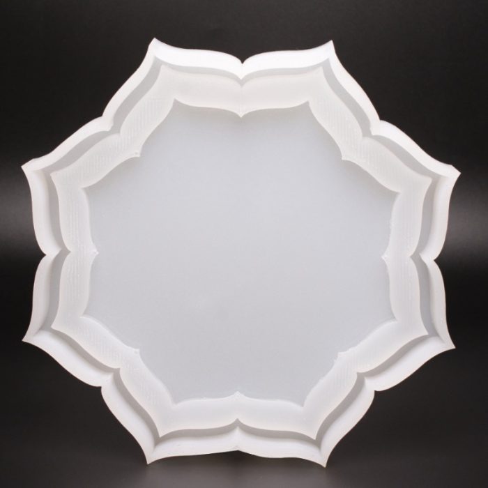 8 inch Glossy Flower Border Tray Mold