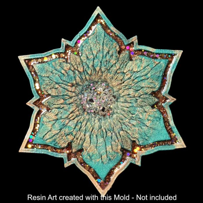 7 inch Glossy Flower Border Tray by Crystal Resin Art