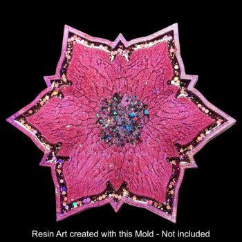 7 inch Glossy Flower Border Tray by Crystal Resin Art