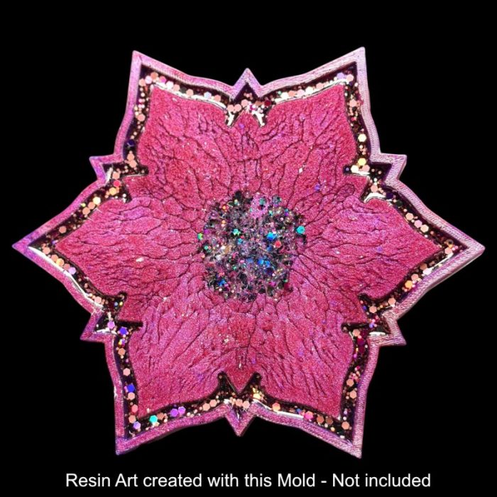 7 inch Glossy Flower Border Tray by Crystal Resin Art