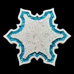 Blue Snowflake Eco Resin Vanity Tray with Glass Border