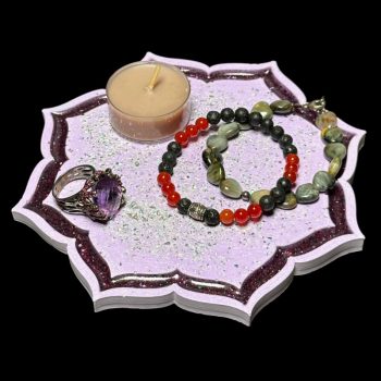 Pink Eco Resin Flower Vanity Tray
