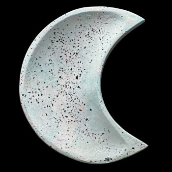 Blue Eco Resin Half Moon Trinket Dish