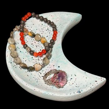 Blue Eco Resin Half Moon Trinket Dish