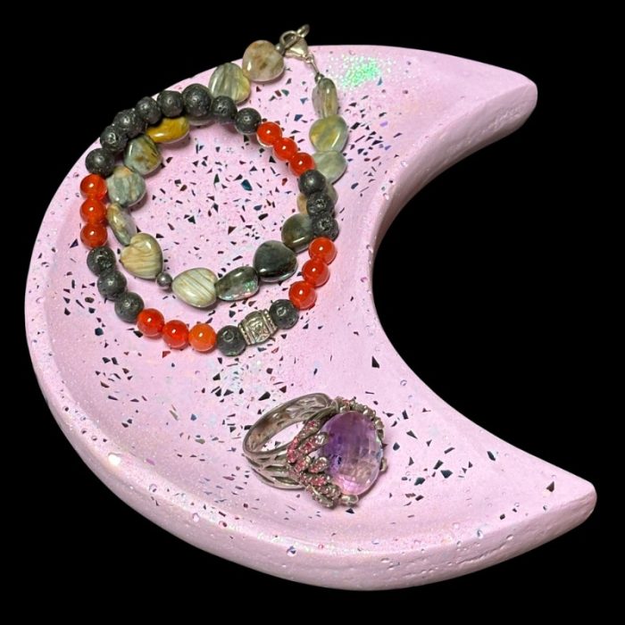 Lilac Eco Resin Half Moon Trinket Dish