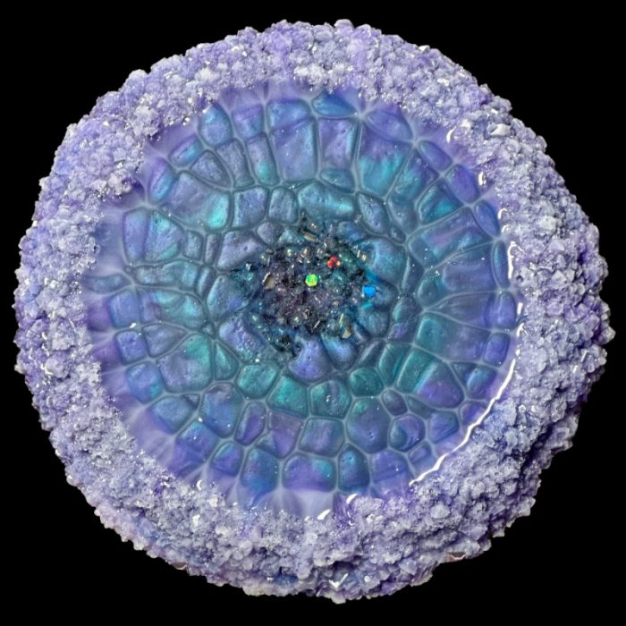 Abalone Larimar Crystal Edge Vanity Tray