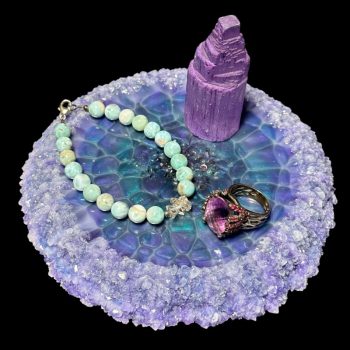 Abalone Larimar Crystal Edge Vanity Tray
