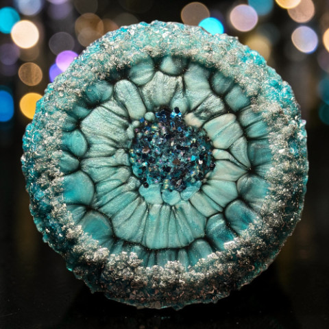 Black Turquoise Galaxy Pour using Art Pro Resin by Resin Pro