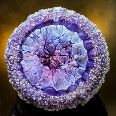 Cloudy Flower Hybrid Resin Tutorial in our Crystal Edge Round Mold