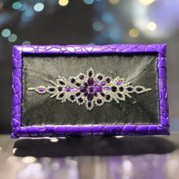 Purple Bling Tray Resin Tutorial in our Stone Edge Vanity Tray Mold