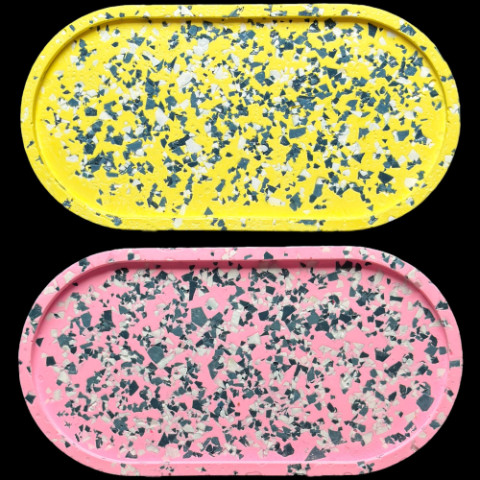 Easy No Sanding Needed Terrazzo Trays using ResinCrete by JDiction