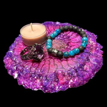Pink Fusion Crystal Edge Vanity Tray