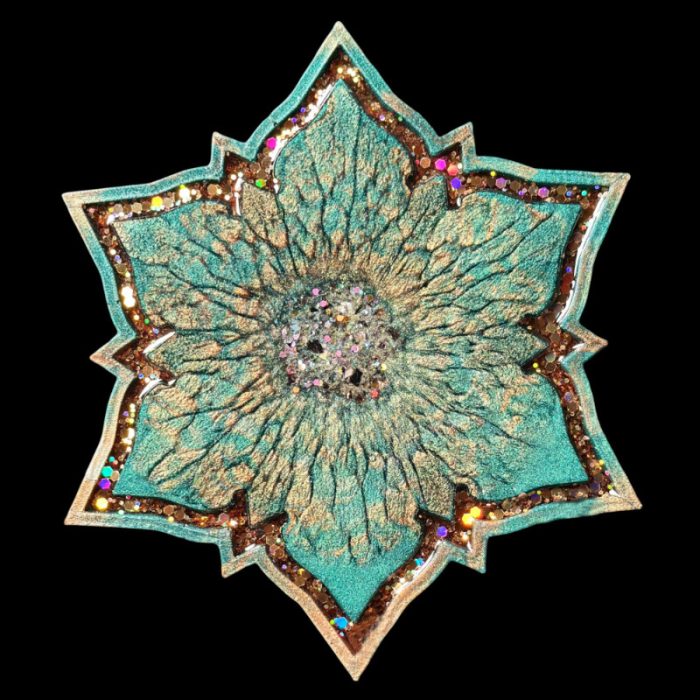 Copper Flash Glossy Flower Vanity Tray