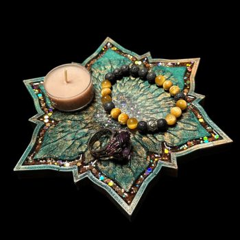 Copper Flash Glossy Flower Vanity Tray