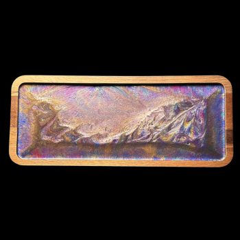Bronze Shimmer Wood Vanity Tray